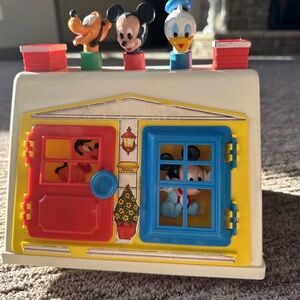 Vintage Disney Playhouse with Red and Blue Doors